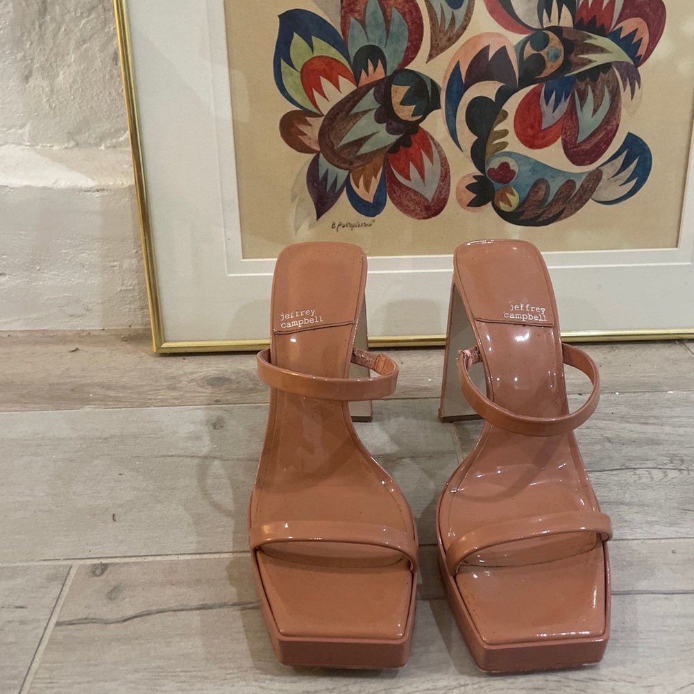 Jeffrey Campbell Square-Toe Nude Heels
